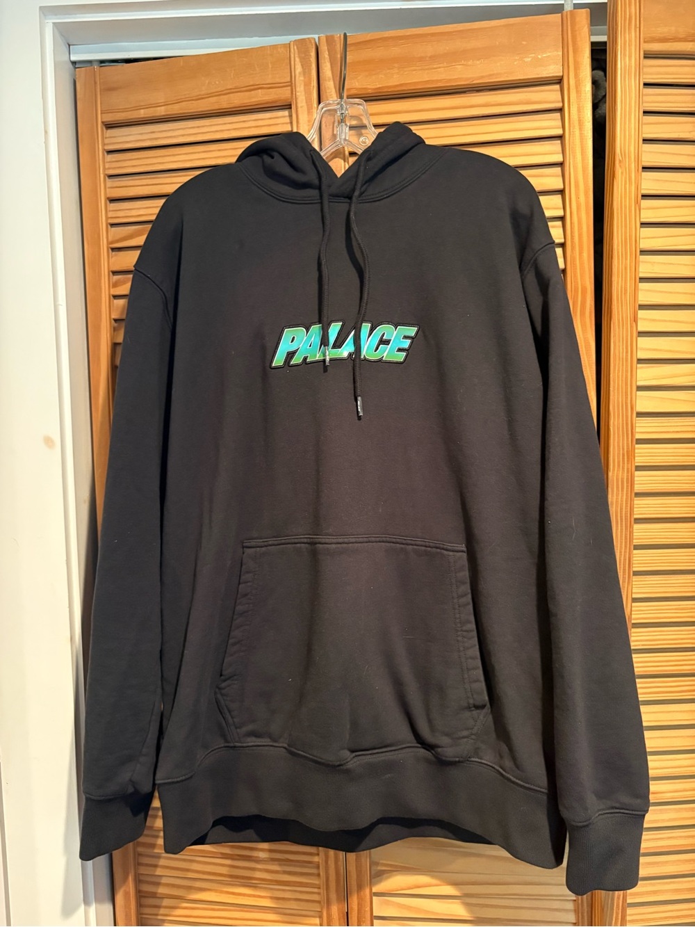 PALACE Skateboarding Metal Hood Black Hoodie Sweatshirt XL Activewear Green Logo